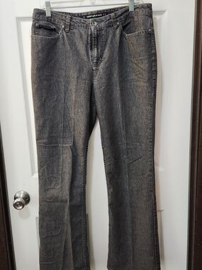 Women DKNY Washed Black Flare Jeans Sz 12